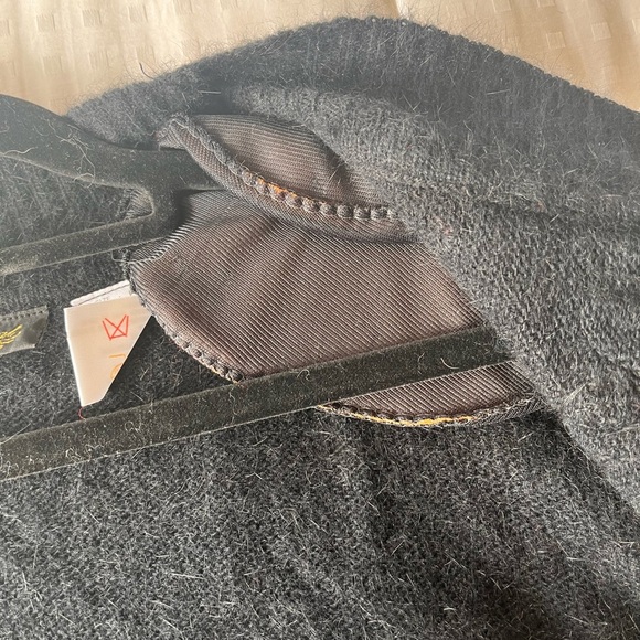 Vintage 80s Mohair Embellished Black Knit Cardigan S - Picture 10 of 12